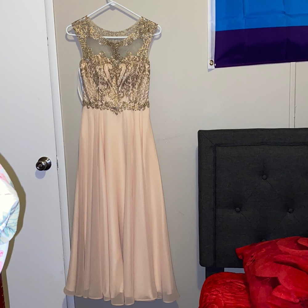 Long gold dress